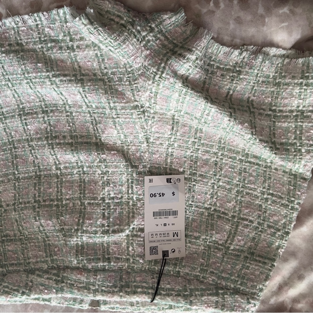 Zara tweeted set - weave jacket and shorts